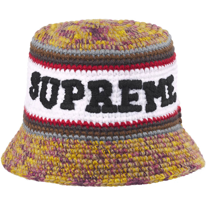 Supreme Knit Logo Crusher Hat (SS26) Yellow