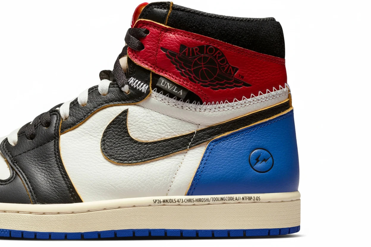 Jordan 1 Retro High OG SP Fragment x Union LA Varsity Red Sport Royal