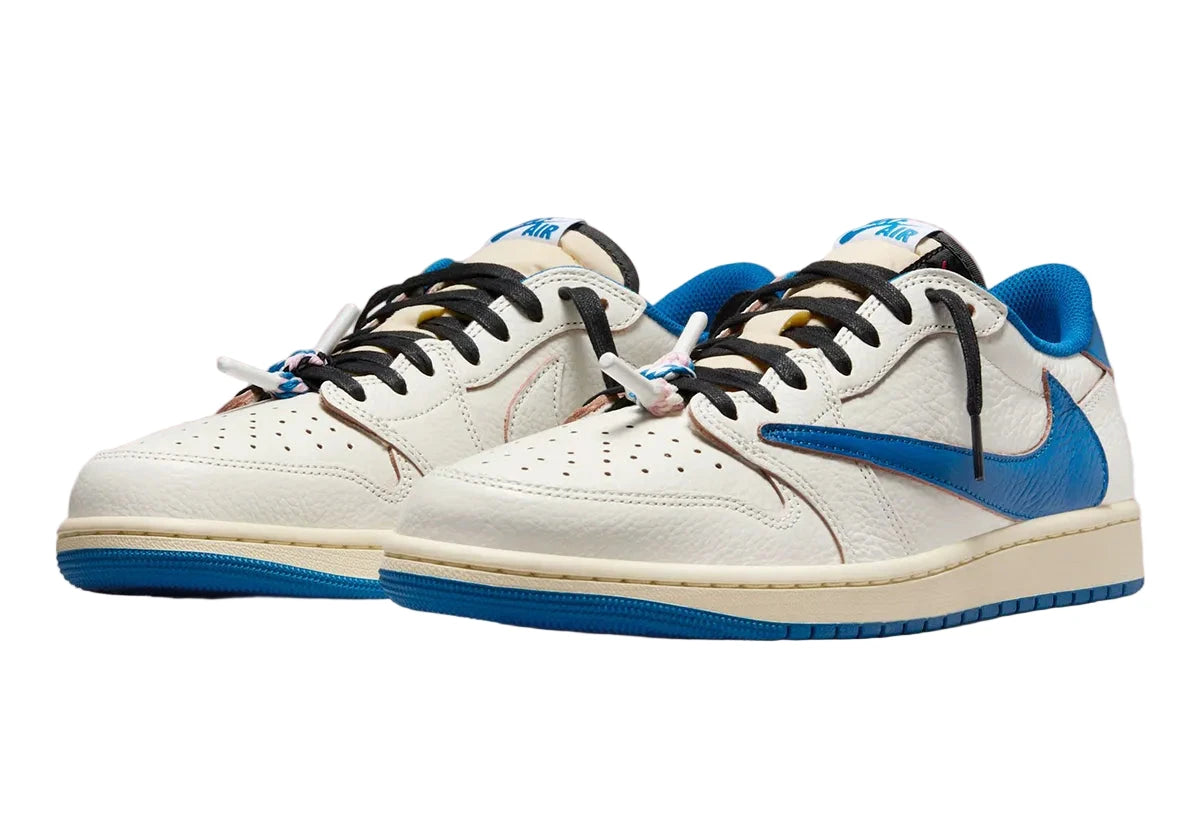 Jordan 1 Retro Low Fragment x Travis Scott Sail Military Blue
