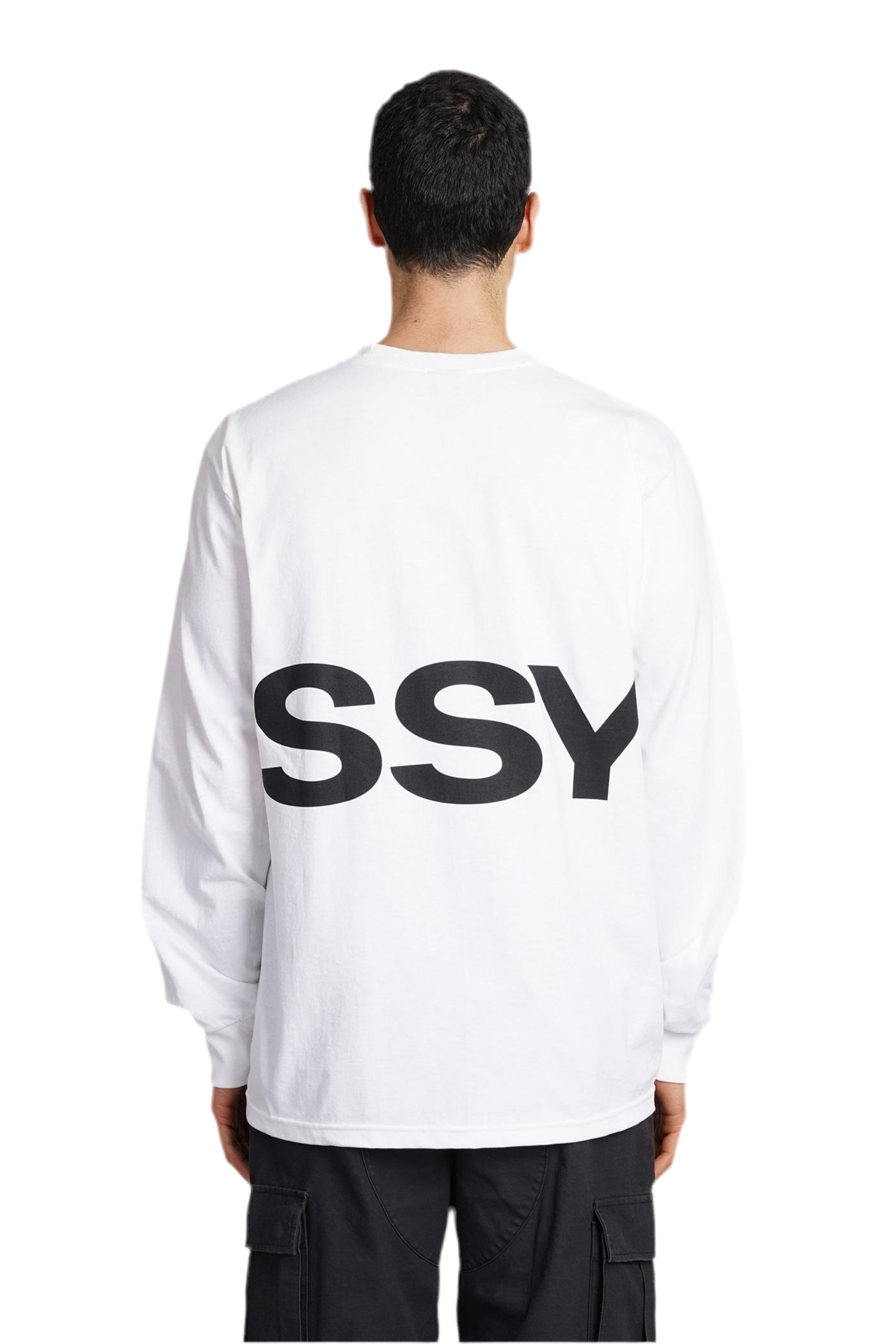 Stussy All Caps Long Sleeve Tee White