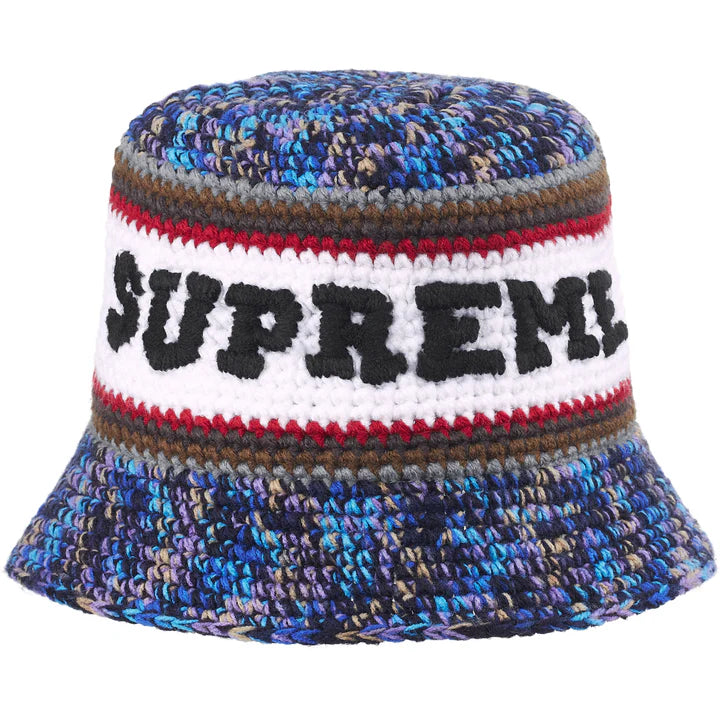 Supreme Knit Logo Crusher Hat (SS26) Navy