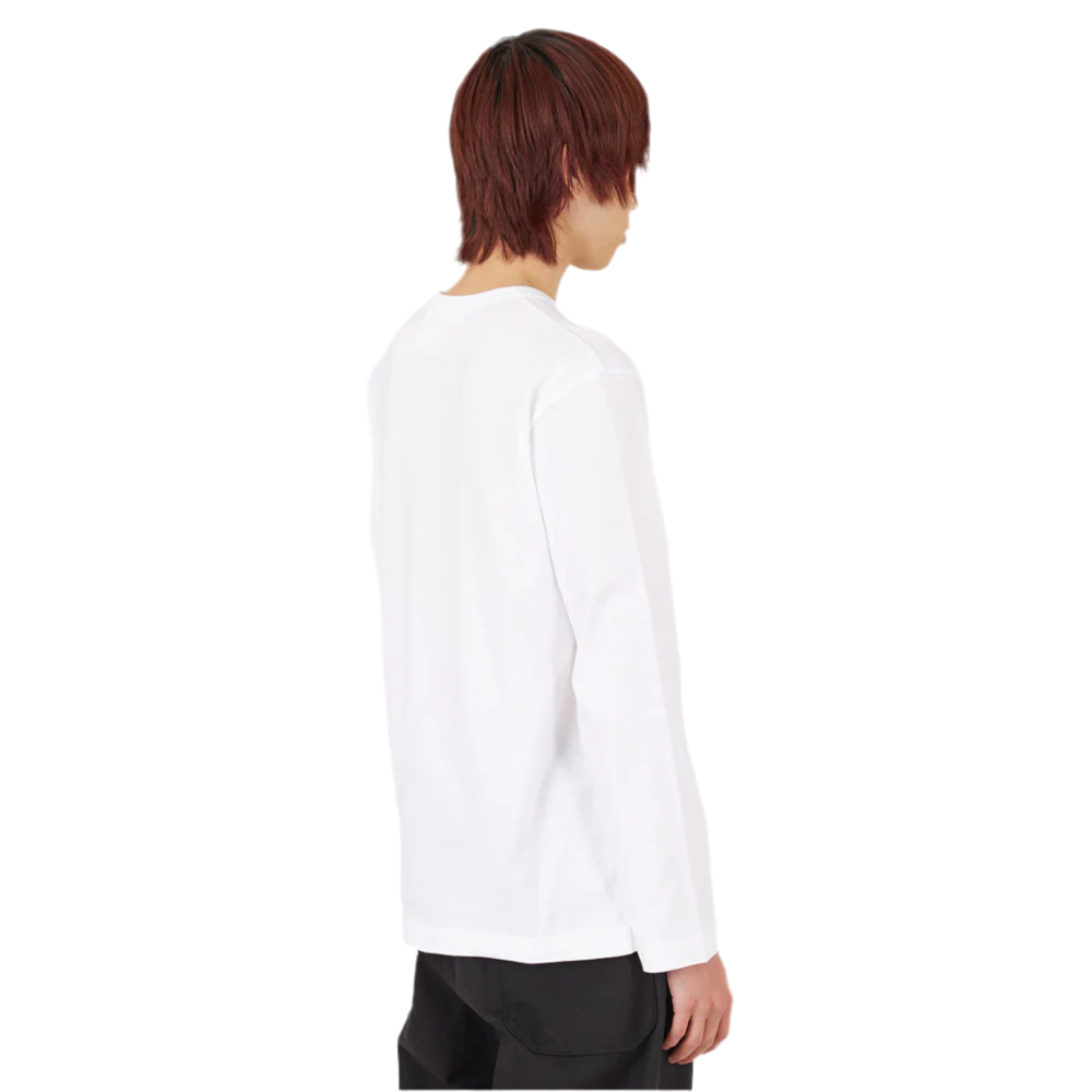 COMME des GARCONS PLAY Long Sleeve Red Heart T-Shirt / White