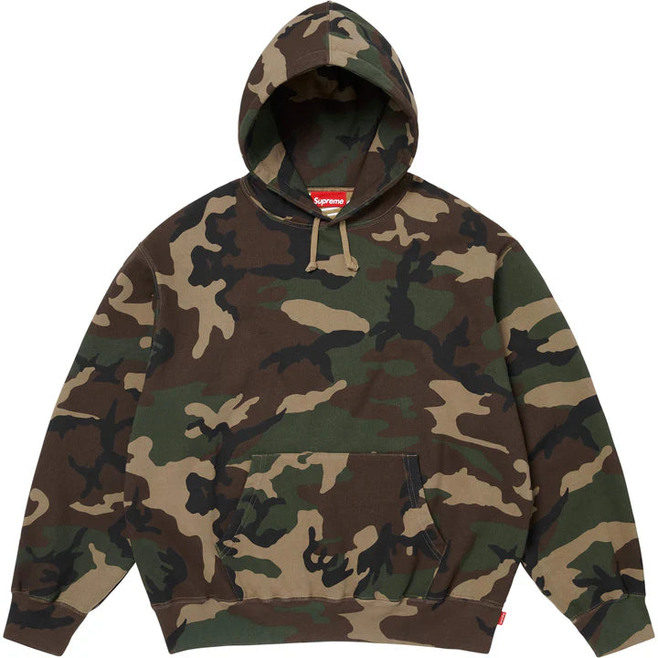 Supreme Satin Applique Hooded Sweatshirt (SS26) Woodland Camo