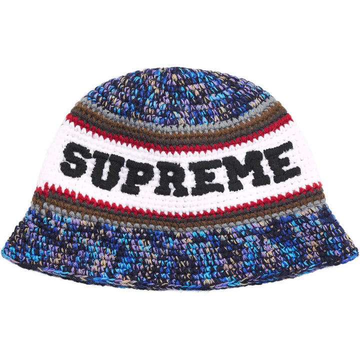 Supreme Knit Logo Crusher Hat (SS26) Navy