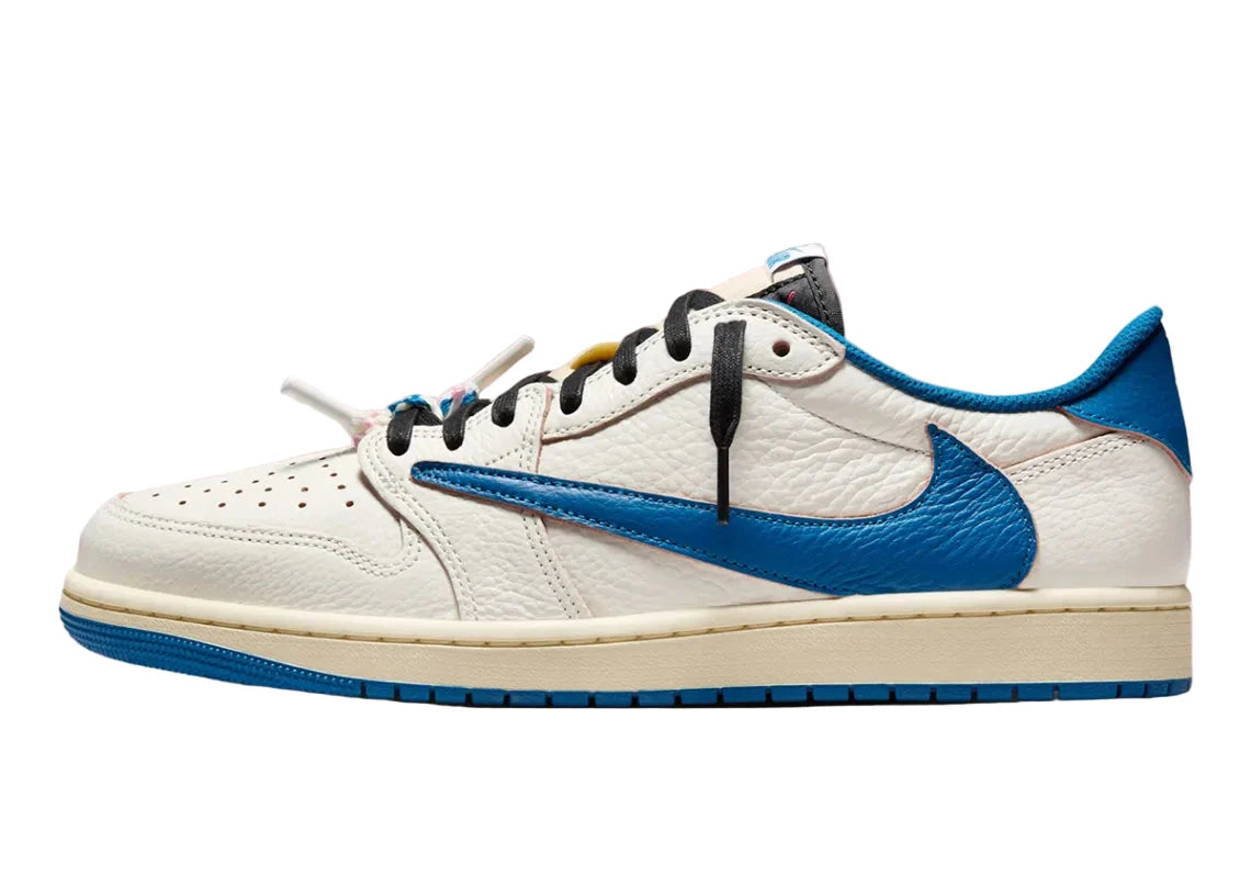 Jordan 1 Retro Low Fragment x Travis Scott Sail Military Blue