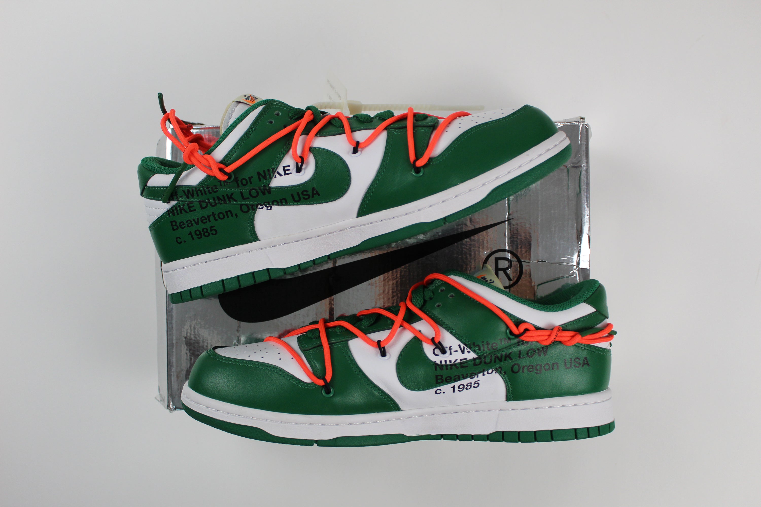 (PRE-OWNED) Nike Dunk Low Off-White Pine Green