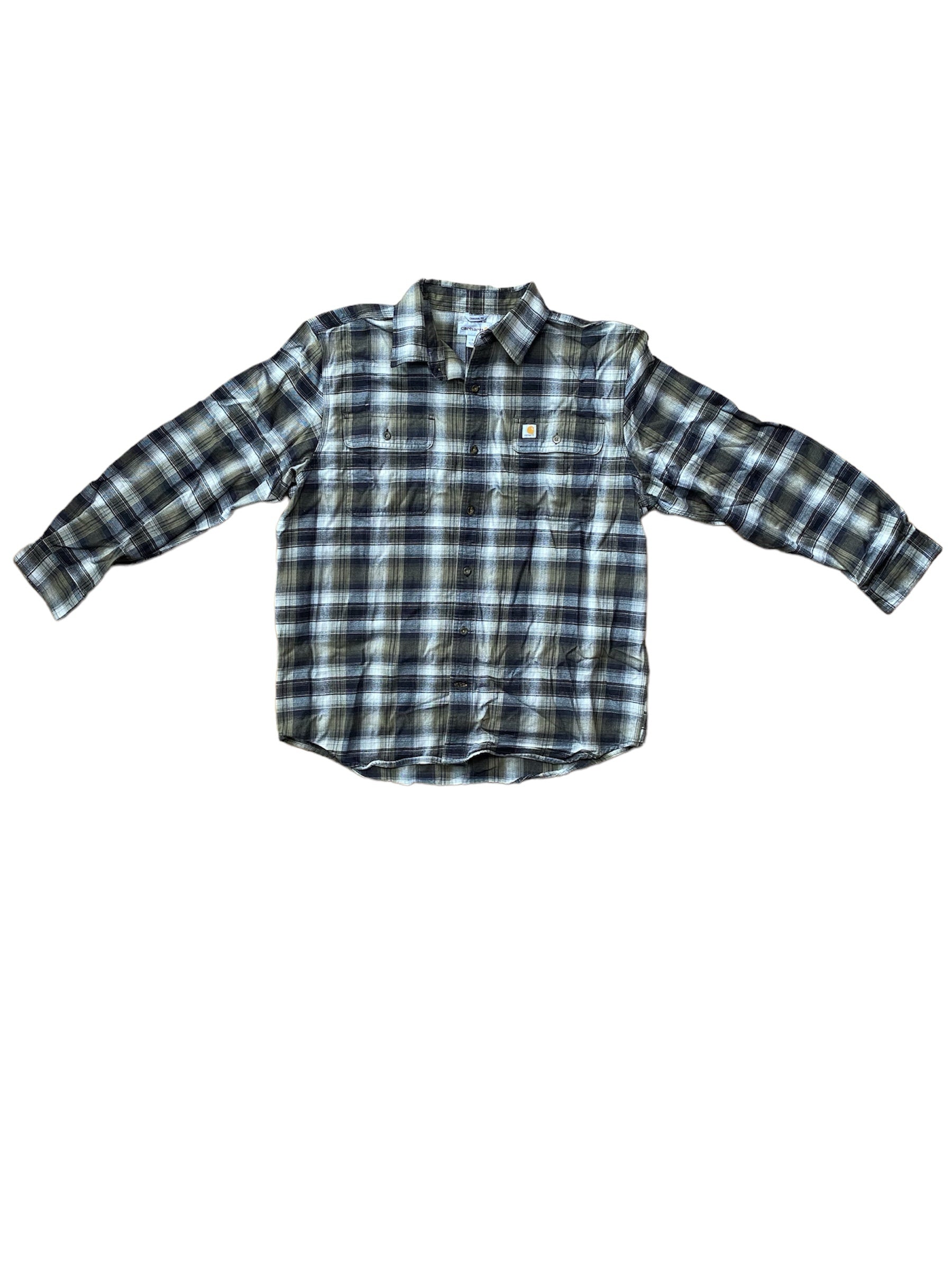 (PRE-OWNED) Carhartt Hubbard Original Fit Heavyweight Flannel Plaid Work Shirt