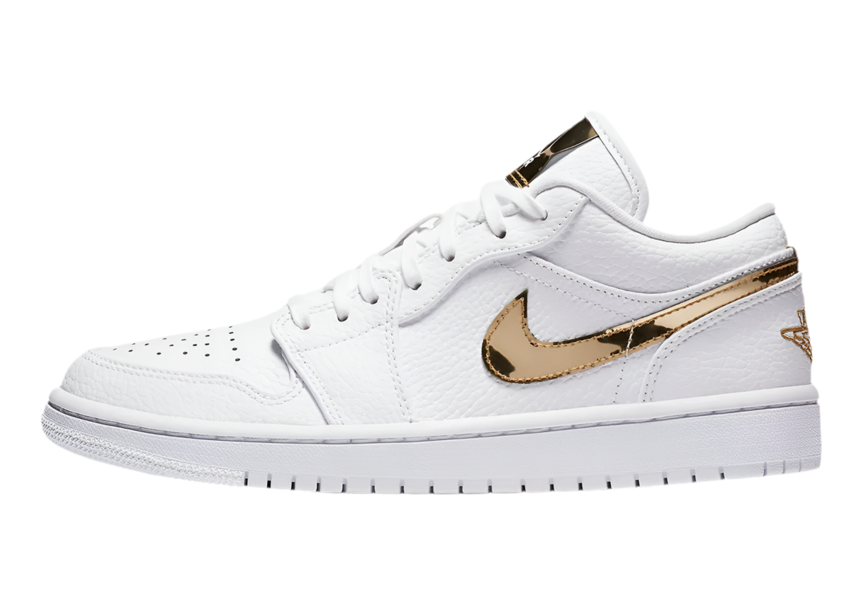 (PRE-OWNED) Jordan 1 Low White Metallic Gold (WMNS)