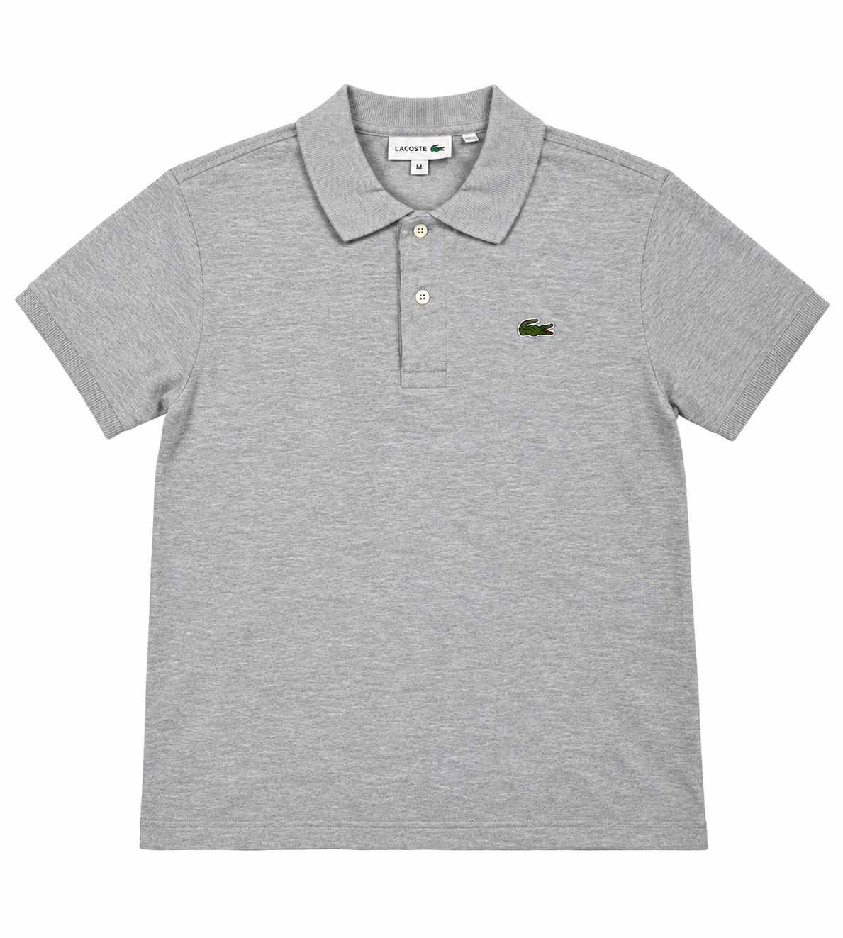 (PRE-OWNED) Lacoste Piqué Croc Polo Classic Fit Light Grey