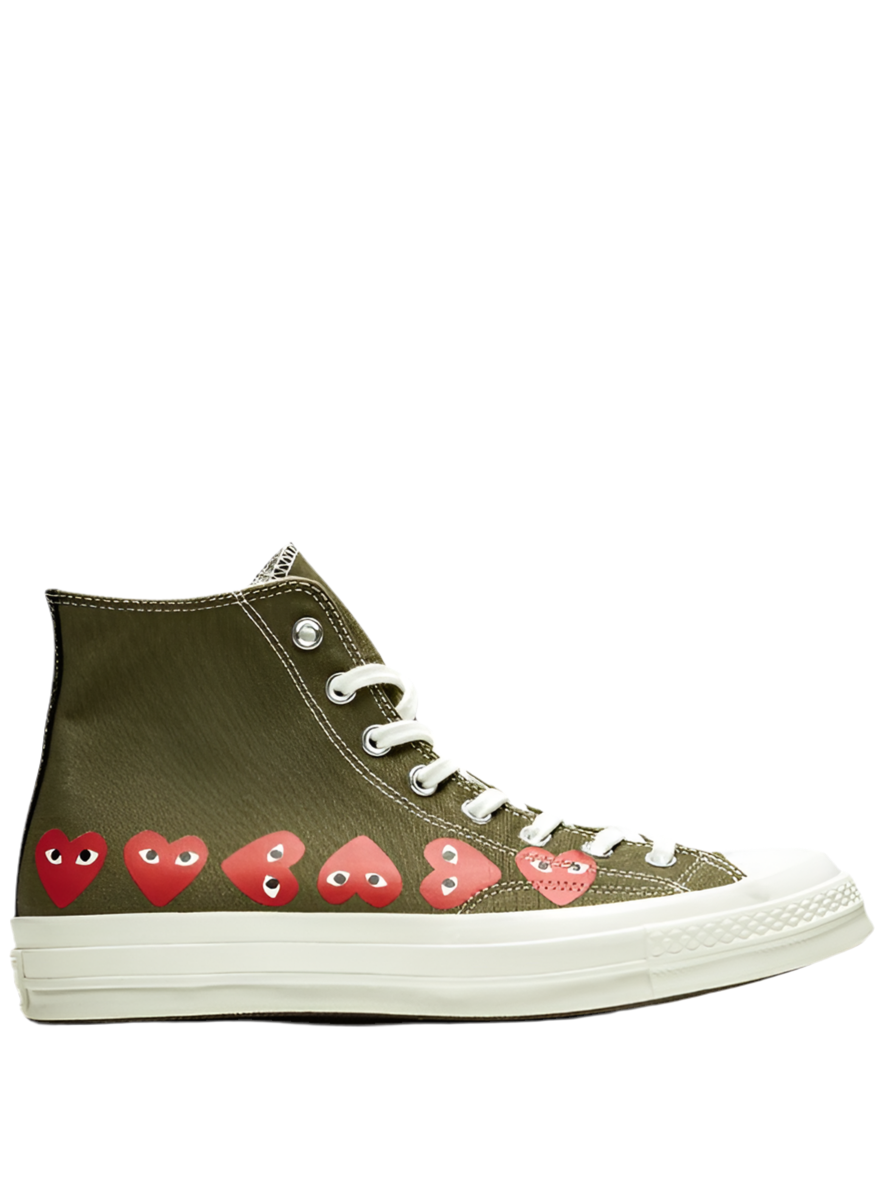 Converse Chuck Taylor All Star 70 Hi Comme des Garcons PLAY Multi-Heart Green