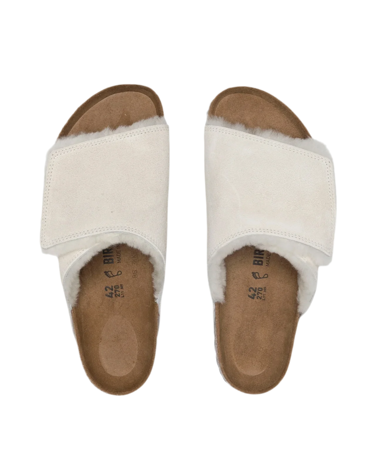 Birkenstock Solana Shearling Slide Stussy Bone