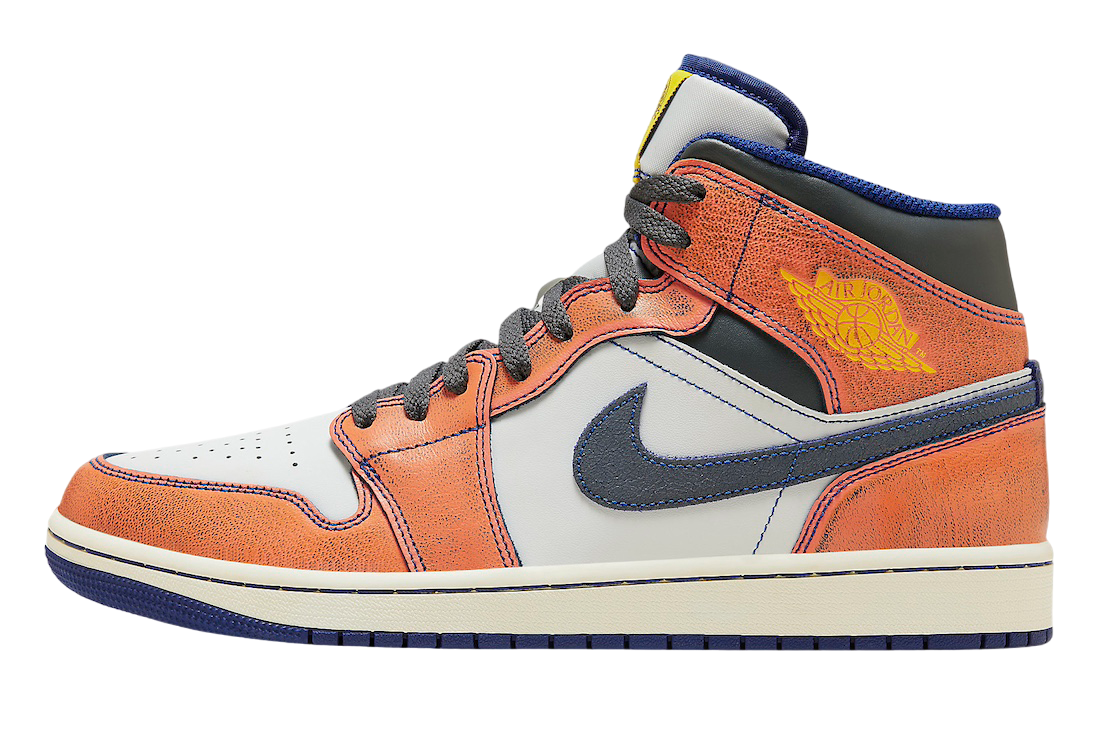 Jordan 1 Mid SE Summit White Crimson Bliss Deep Royal Blue Iron Grey