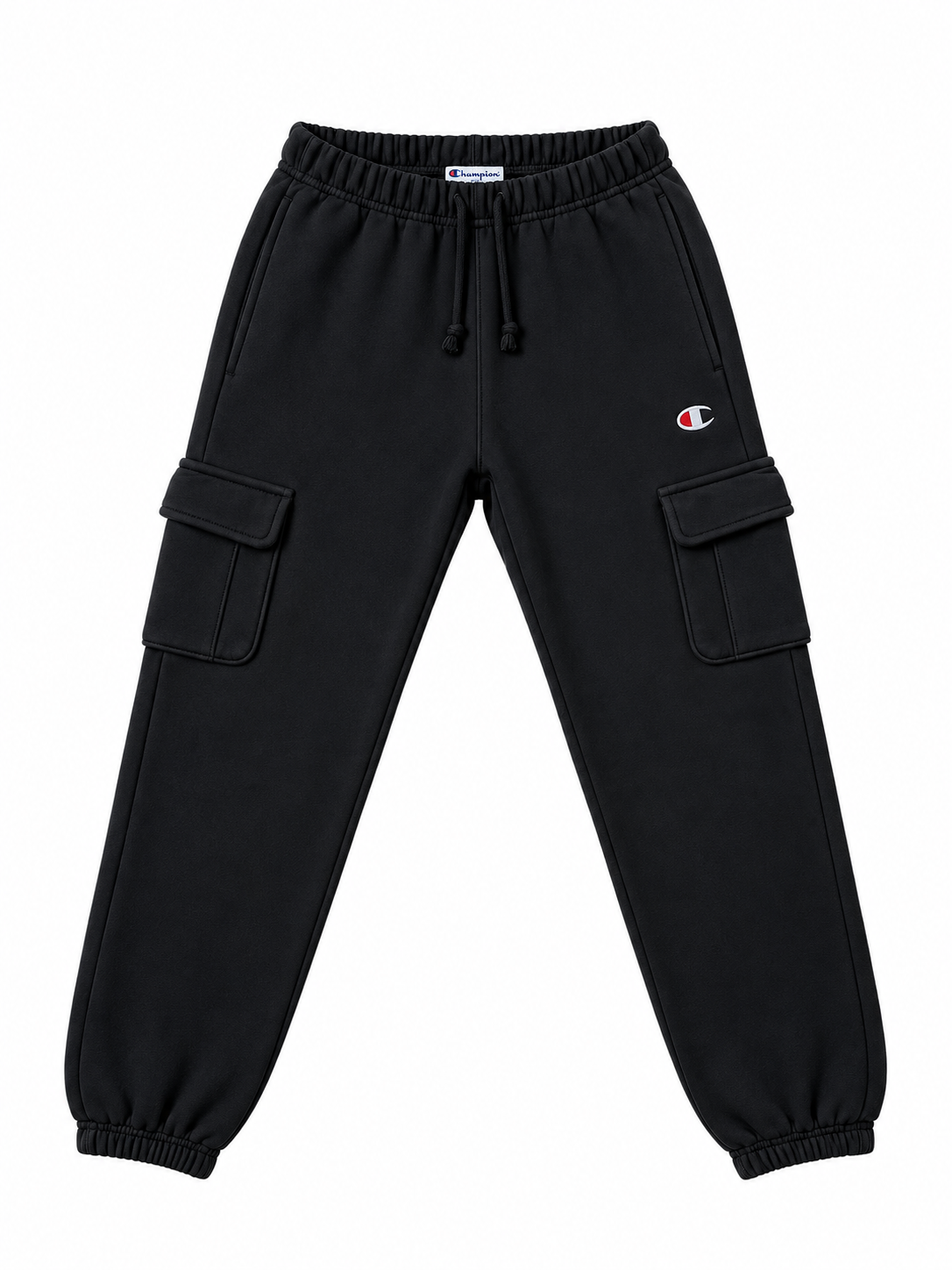 (PRE-OWNED) Champion Reverse Weave Black Cargo Sweatpants