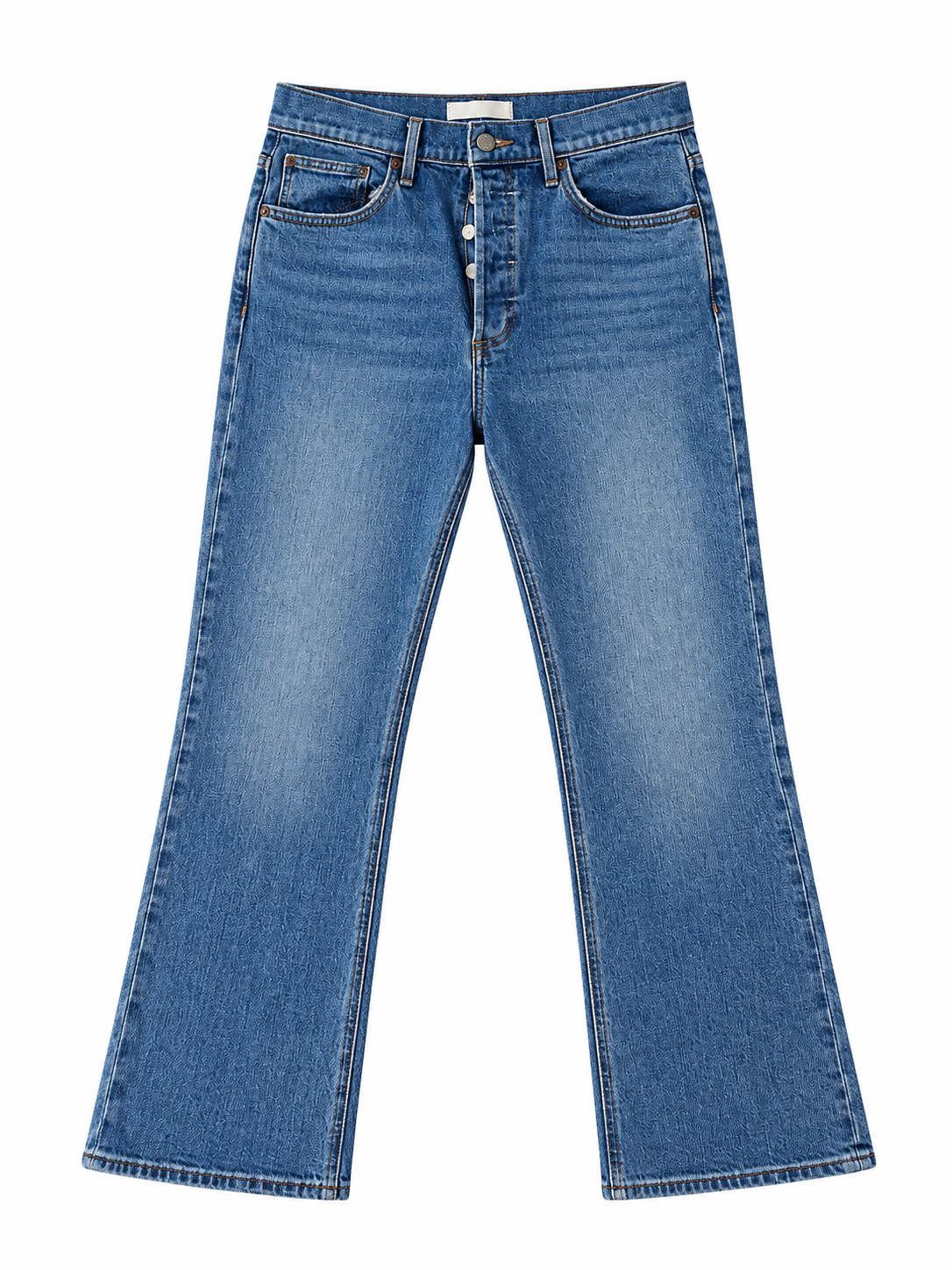 (PRE-OWNED) Denim Forum The Bailey High Rise Crop Flare Jean