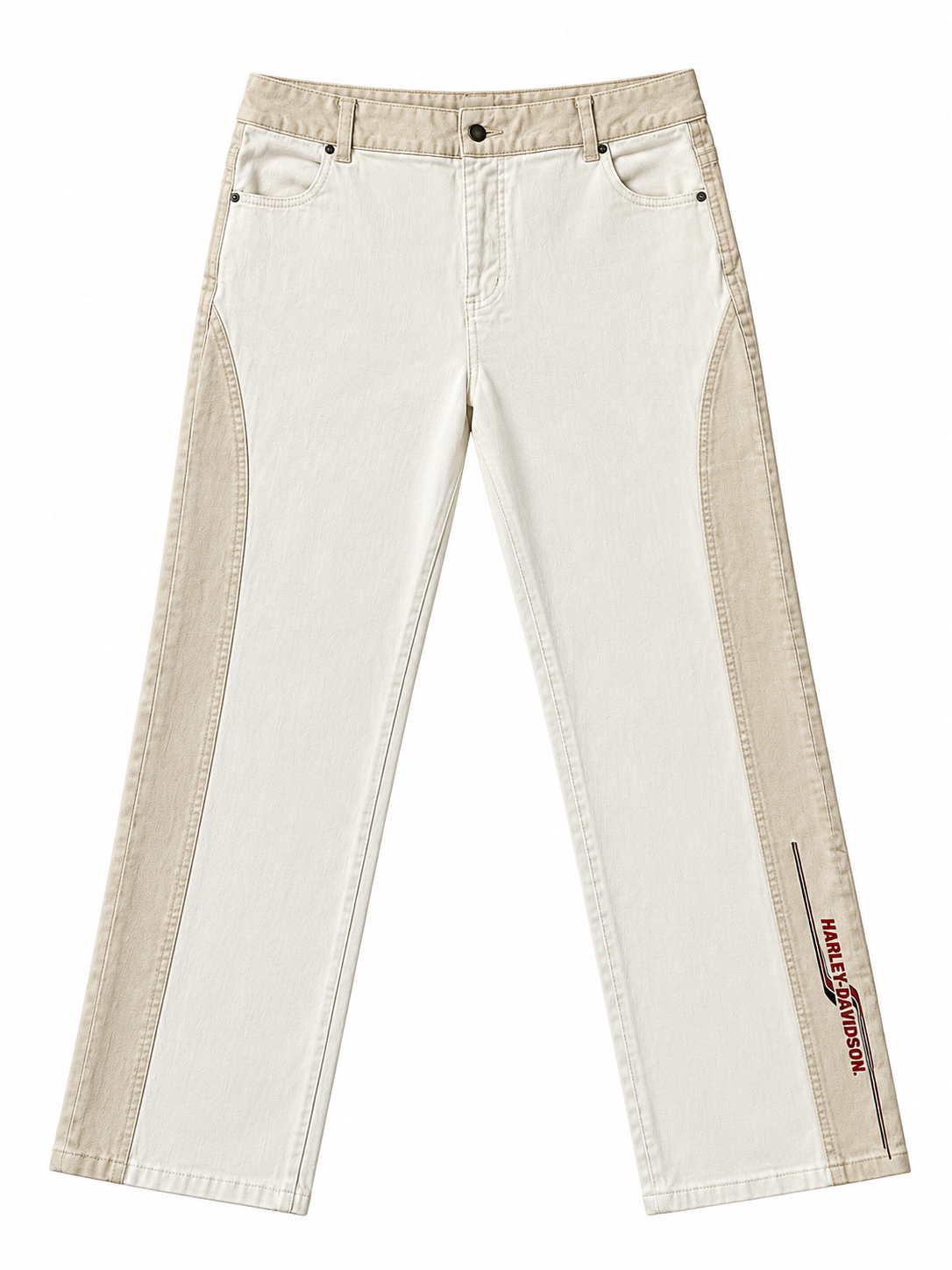 (PRE-OWNED) Harley Davidson Motorcycles Women’s White Beige Pants
