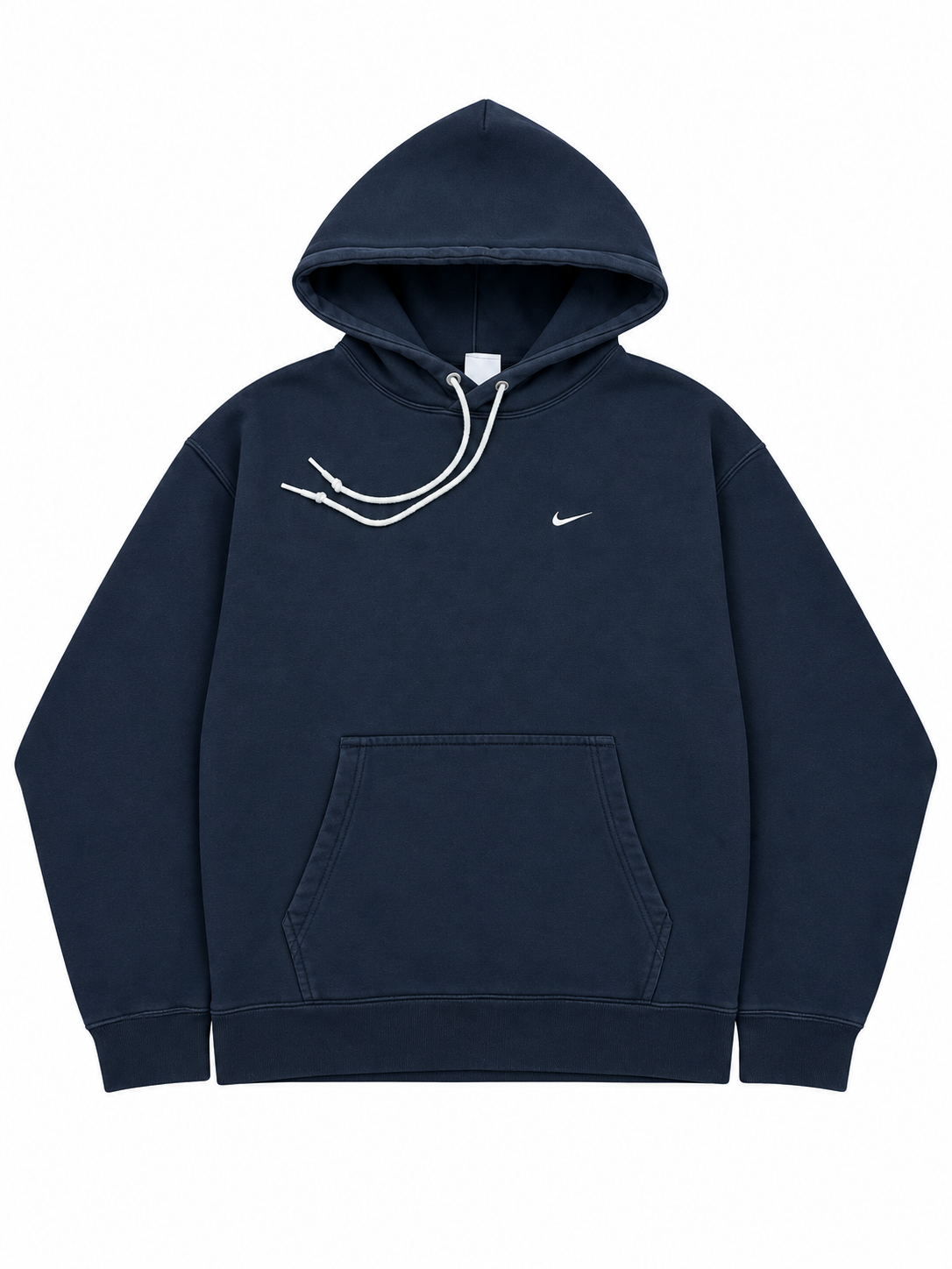 (PRE-OWNED) Nike Solo Swoosh Heavyweight Fleece Pullover Hoodie Black