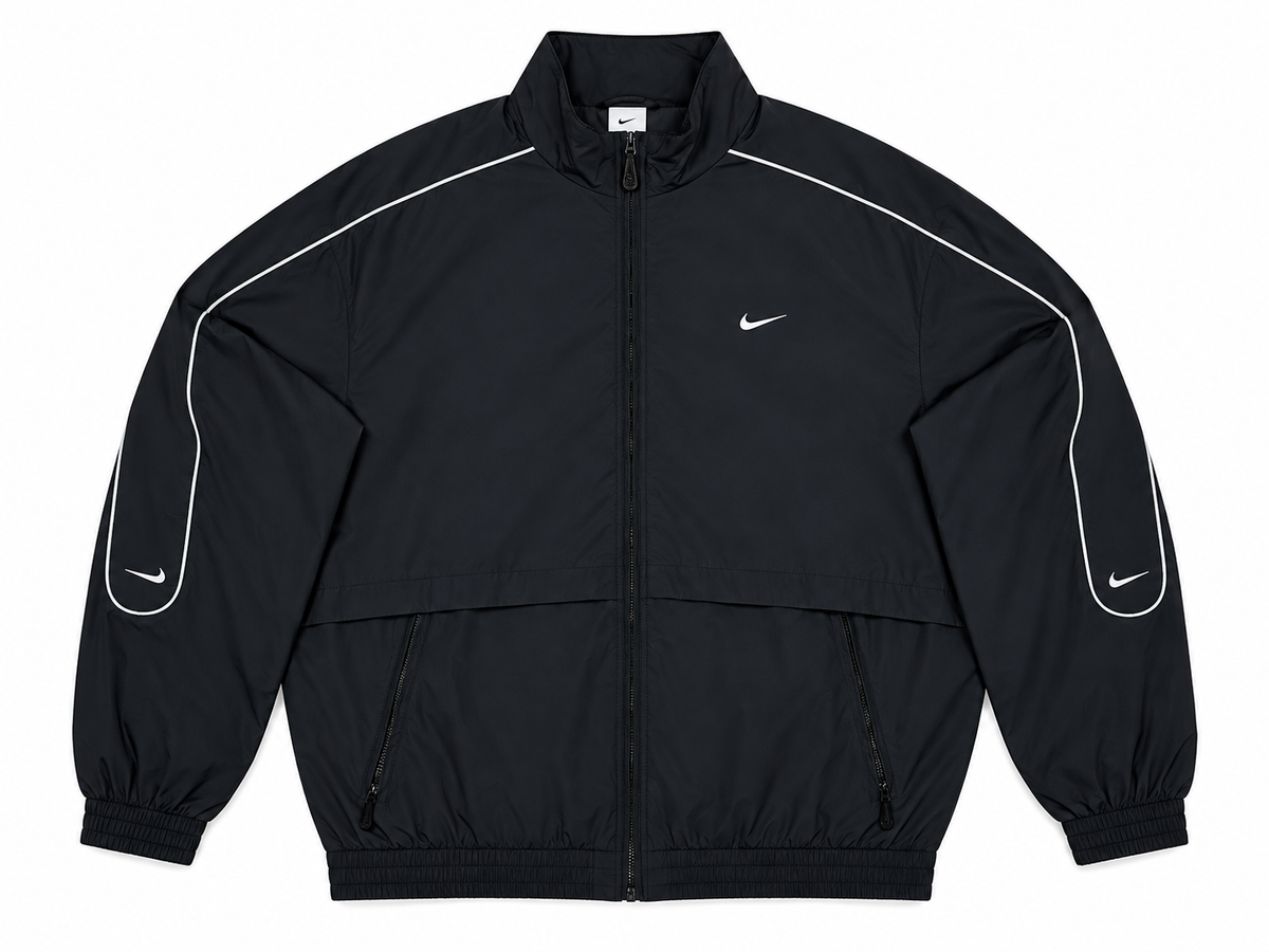 (PRE-OWNED) Nike Sportswear Solo Swoosh Woven Track Jacket Black