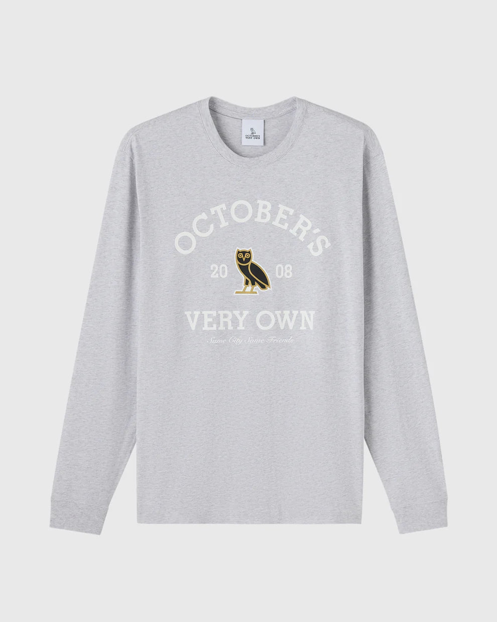 OVO Collegiate Long Sleeve Tee Ash Heather Grey