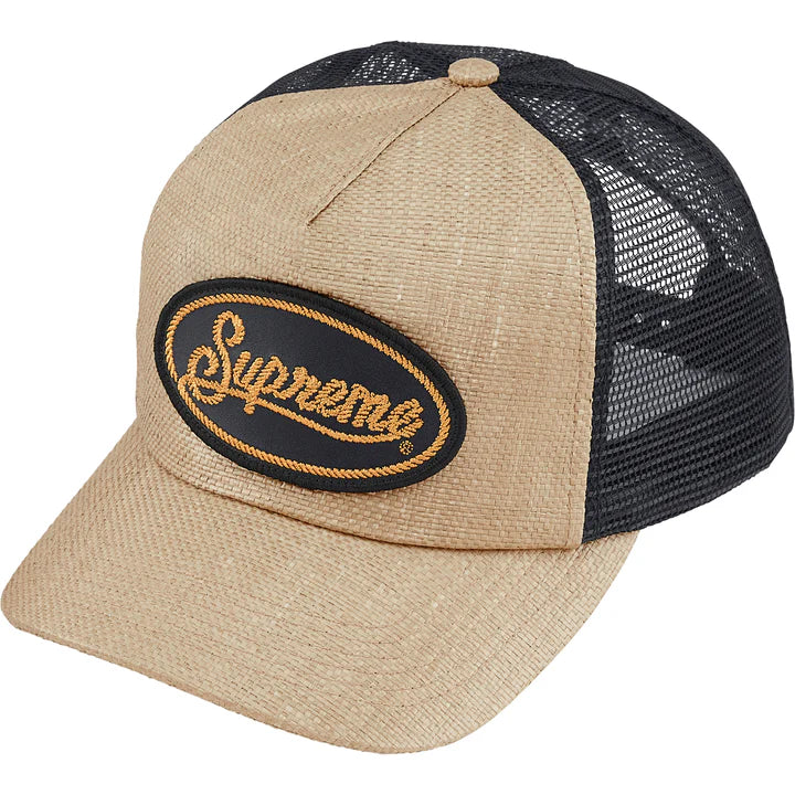 Supreme Raffia Mesh Back 5-Panel Hat Tan