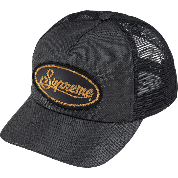 Supreme Raffia Mesh Back 5-Panel Hat Black