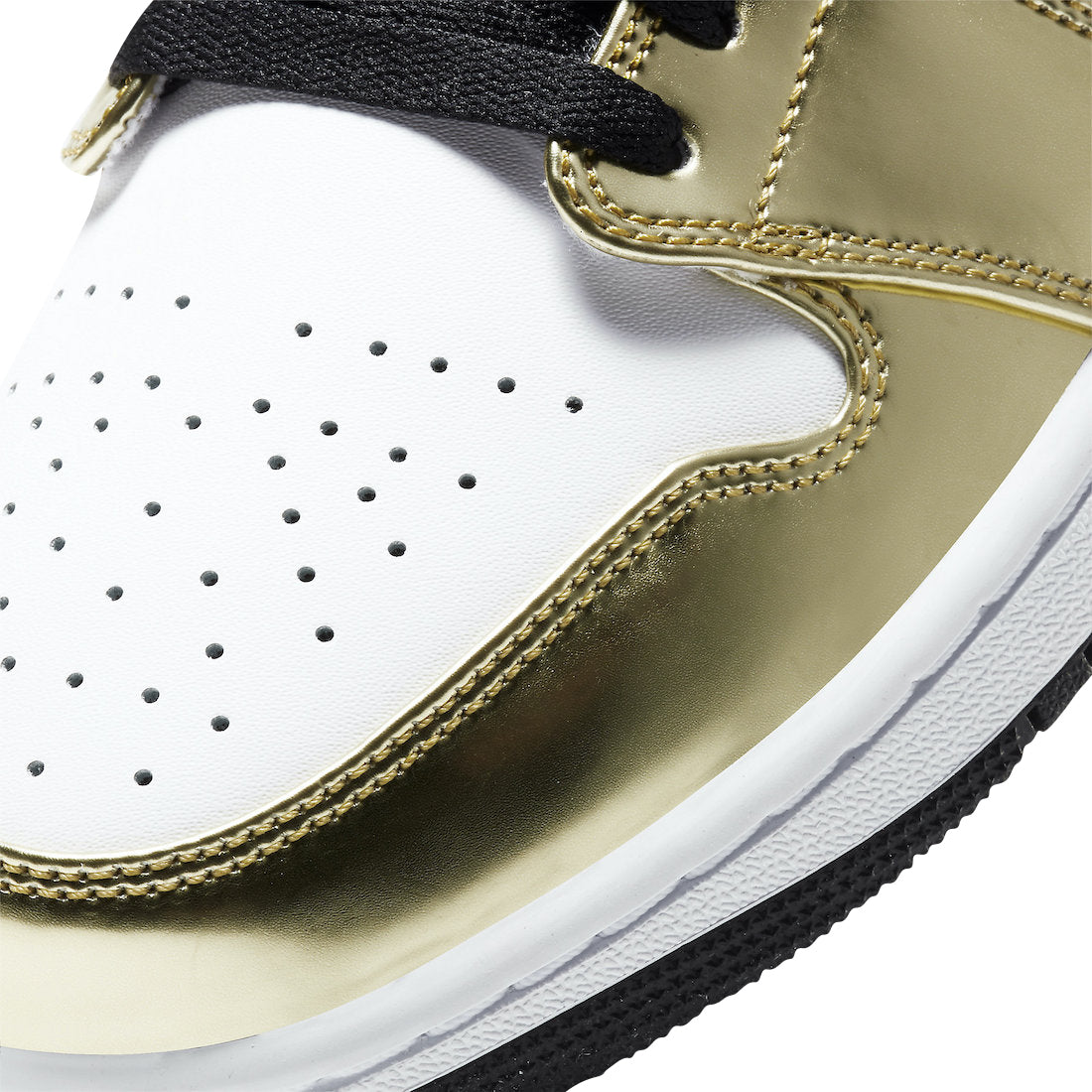 Jordan 1 Mid Metallic Gold Black White